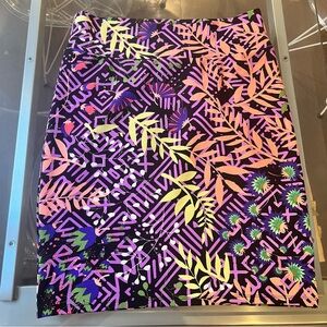 LuLaRoe Vibrant Abstract Pencil Skirt - Pink, Purple, Orange, Green